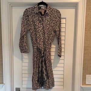 Gretchen Scott Designs Animal Print Long Sleeve Dress